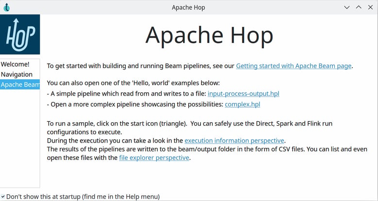 Apache Hop 2.2.0 - Welcome dialog