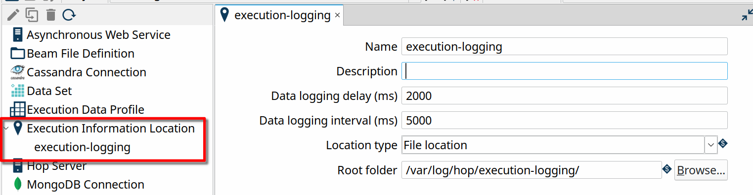 A new Execution Information Logging Platform in Apache Hop